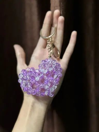 Crystal heart keychain💗